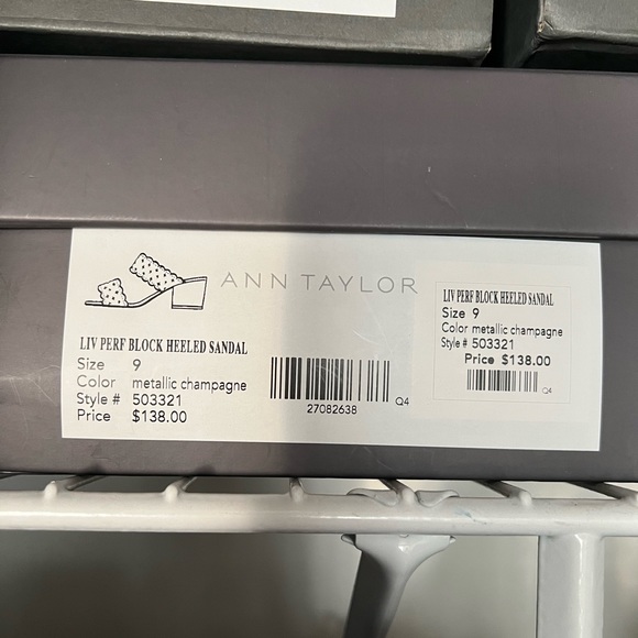 Ann Taylor Liv Perforated Block Heeled Sandals - Picture 2 of 7